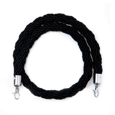 Black Twisted Rope with Silver Hook - The Vega | +97150 7395251