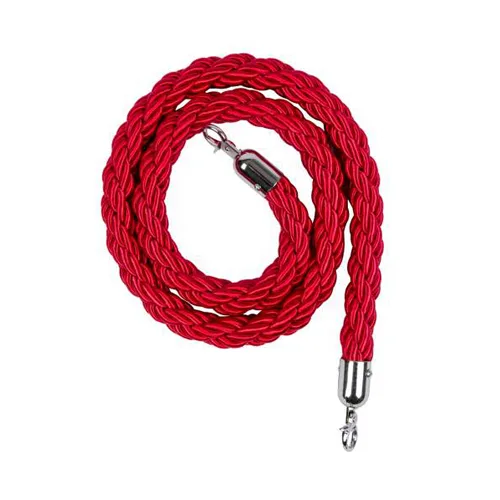 Red twisted rope with silver hook