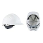 Safety Helmet with Textile Suspension and Ventilation