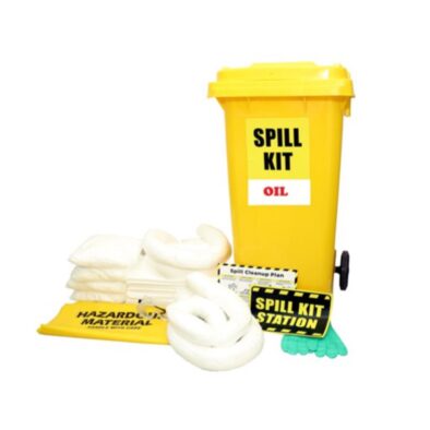 OIL-SPILL KIT IN WHEELIE BIN, CAPACITY: 60 GALLON