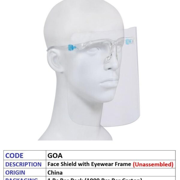 FACE SHIELD WITH EYEWEAR FRAME