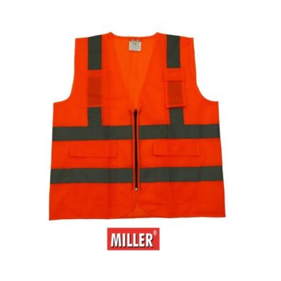 REFLECTIVE FABRIC VEST WITH 4 POCKETS - 115 GSM