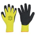 BLACK/YELLOW LATEX COATED GLOVES