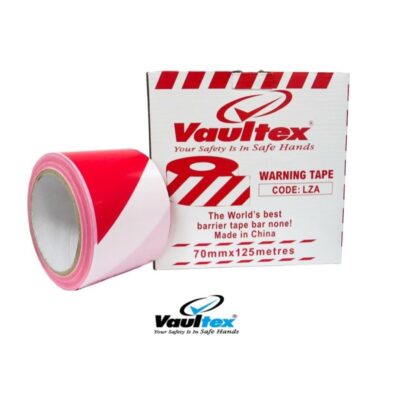 WARNING TAPE RED & WHITE - 70MM * 125 METRES