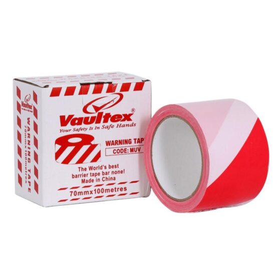 WARNING TAPE RED & WHITE - 70MM * 100 METER