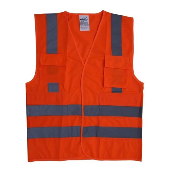 REFLECTIVE FABRIC VEST WITH 4 POCKETS - 110 GSM