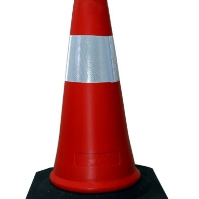 TRAFFIC CONE RED WITH 2 REFLECTIVES - 50CM