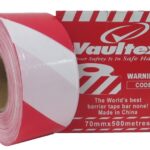 WARNING TAPE RED & WHITE - 70MM x 500 METRE