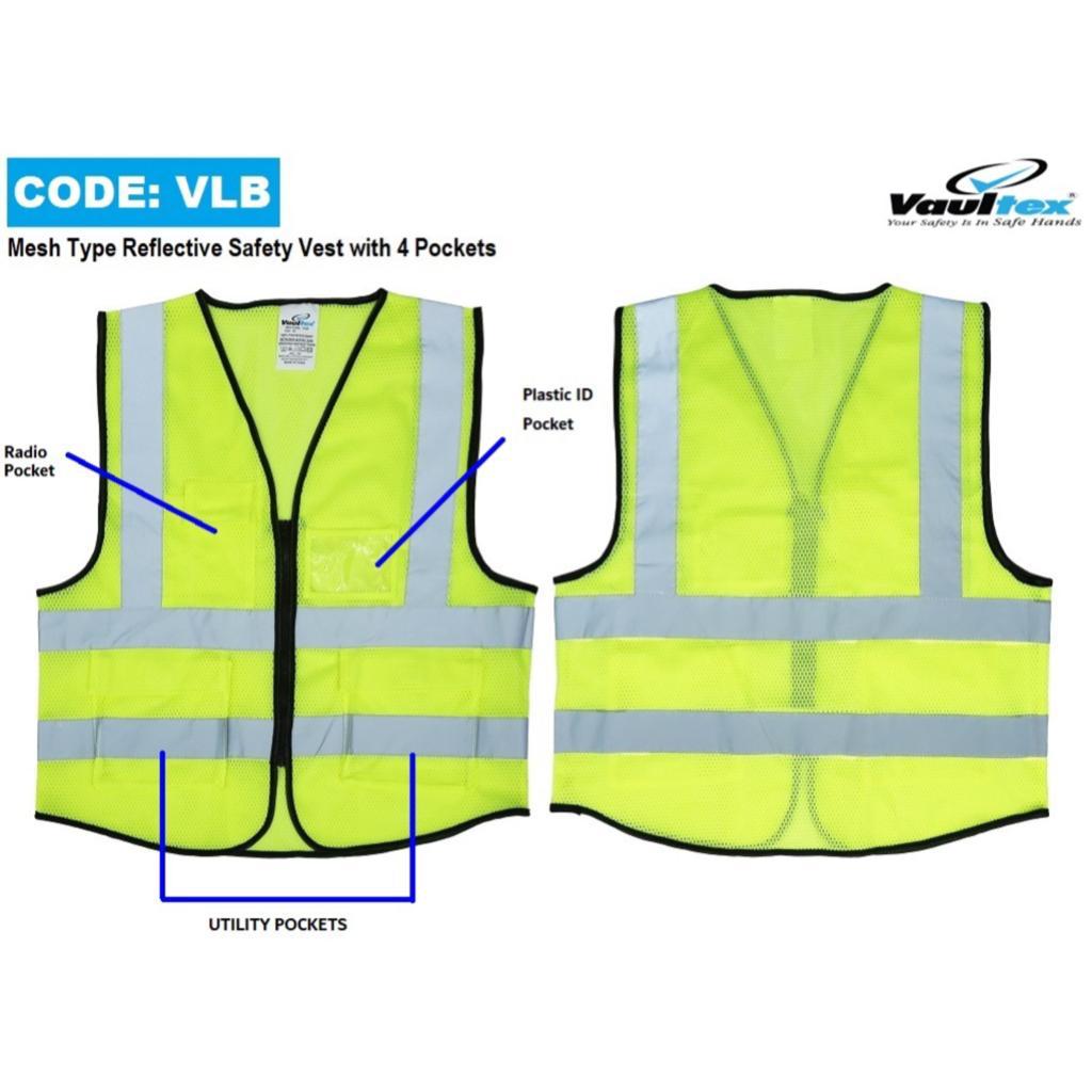 MESH TYPE REFLECTIVE SAFETY VEST 4 POCKETS - VEGA