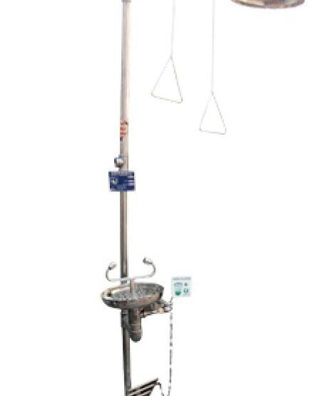 SAFETY SHOWER & EYE WASH - PULL ROD & HAND/FOOT LEVER OPERATED