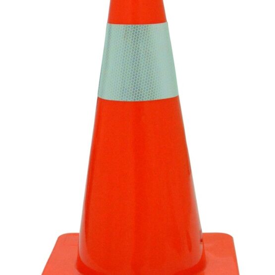 Red PVC Cone with 10 cm Reflective Tape
