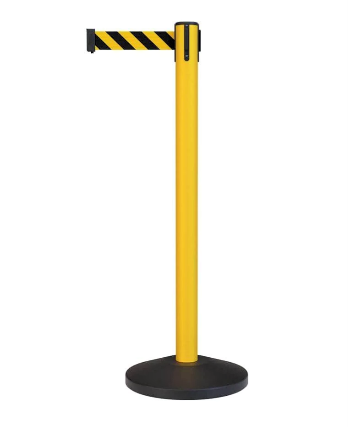 Yellow Pole with Black Base & Caution Yellow & Black Belt